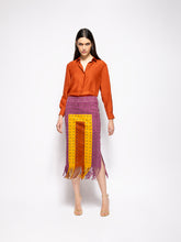Paula Campfire Purple Potion Suede Skirt with Fringes