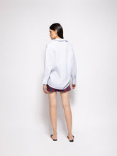 Paula Isoetes Linen Striped Shirt with Embroidery