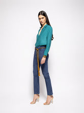 Paula Ametista Botanical Green Silk Shirt