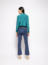 Paula Ametista Botanical Green Silk Shirt