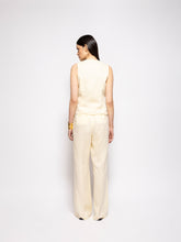 Paula Marte Cream Linen Wide Pants