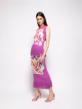 Paula Tina Bellflower Jacquard Tank Top with Fringes