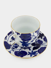 La DoubleJ Wildbird Blue Porcelain Mug and Saucer