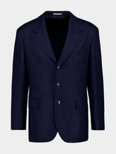 Brunello Cucinelli Navy Virgin Wool Single-Breasted Blazer