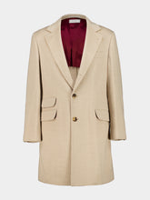 Brunello Cucinelli Sand and Ruby Virgin Wool Tailored Coat