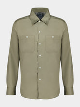 Brunello Cucinelli Khaki Green Long-Sleeve Cotton Shirt