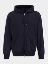Brunello Cucinelli Navy Blue Cotton Zip Jacket