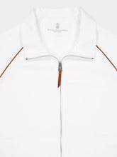 Brunello Cucinelli White Cotton Zip-Up Sweatshirt