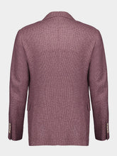Brunello Cucinelli Houndstooth Purple Flecked Silk Blazer