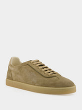 Brunello Cucinelli Light Brown and Olive Suede Sneakers