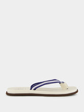 Brunello Cucinelli Navy Blue Striped Pool Slides