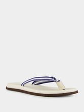 Brunello Cucinelli Navy Blue Striped Pool Slides