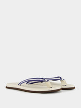 Brunello Cucinelli Navy Blue Striped Pool Slides