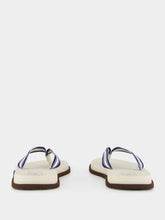Brunello Cucinelli Navy Blue Striped Pool Slides
