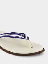 Brunello Cucinelli Navy Blue Striped Pool Slides