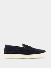 Brunello Cucinelli Blue Washed Suede Loafer Sneakers