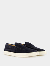 Brunello Cucinelli Blue Washed Suede Loafer Sneakers