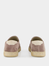 Brunello Cucinelli Taupe Washed Suede Slip-Ons with Rope Detail