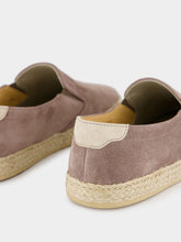 Brunello Cucinelli Taupe Washed Suede Slip-Ons with Rope Detail