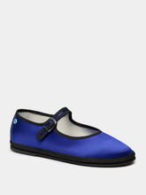 Piedaterre Blue Mary Jane Satin Flats