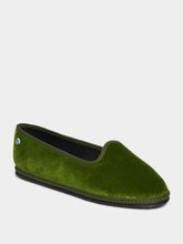 Piedaterre Modigliani Flats in Asparagus Green Velvet