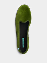 Piedaterre Modigliani Flats in Asparagus Green Velvet
