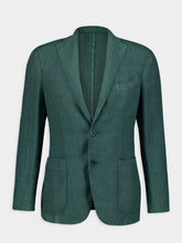 Boglioli Green Linen Notch-Lapel Jacket