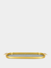 Kaymet Gold and Green Marble Coffee Tray