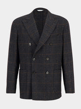 Boglioli Dark Grey Double-Breasted Wool-Silk Blazer