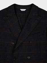 Boglioli Dark Grey Double-Breasted Wool-Silk Blazer
