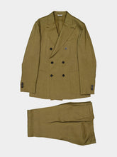 Boglioli Green Linen Double-Breasted Suit