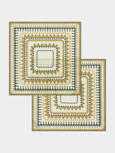 La DoubleJ Set of 2 Geometric Italian Linen Napkins