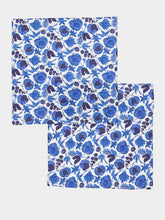 La DoubleJ Wildbird Blu Small Linen Large Napkins Set of 2