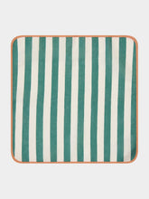 La DoubleJ Set of 2 Green Striped Italian Linen Napkins