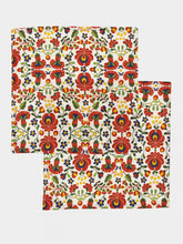 La DoubleJ Windflower Bordeaux Linen Napkins Set of 2