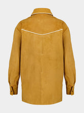 Paula Narcisa Golden Brown Suede Embroidered Cowboy Shirt