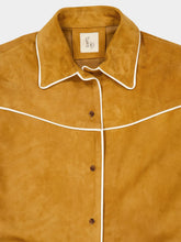 Paula Narcisa Golden Brown Suede Embroidered Cowboy Shirt