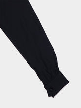 Paula Narcissus Black Wrap Top with Collar Tie