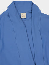 Paula Narcissus Dutch Blue Wrap Top with Collar Tie