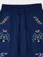 Baziszt Navy Blue Neon Embroidered Jogger Pants