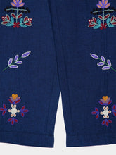Baziszt Navy Blue Neon Embroidered Jogger Pants