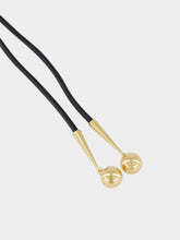 La DoubleJ Gold Scarab Brass Cow Tie Necklace