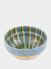 Madam Stoltz Hand-Painted Earthenware Blue Bowl