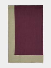 Borgo Delle Tovaglie Bauhaus Linen Tablecloth in Plum and Sand