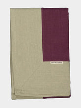 Borgo Delle Tovaglie Bauhaus Linen Tablecloth in Plum and Sand