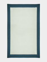 Borgo Delle Tovaglie Bauhaus Linen Large Tablecloth in Ice and Deep Blue