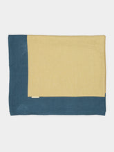 Borgo Delle Tovaglie Bauhaus Linen Small Tablecloth in Yellow and Deep Blue