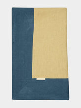 Borgo Delle Tovaglie Bauhaus Linen Small Tablecloth in Yellow and Deep Blue