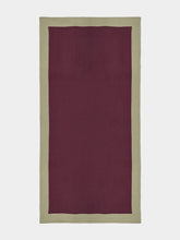 Borgo Delle Tovaglie Bauhaus Linen Tablecloth in Plum and Sand