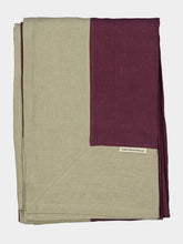 Borgo Delle Tovaglie Bauhaus Linen Tablecloth in Plum and Sand